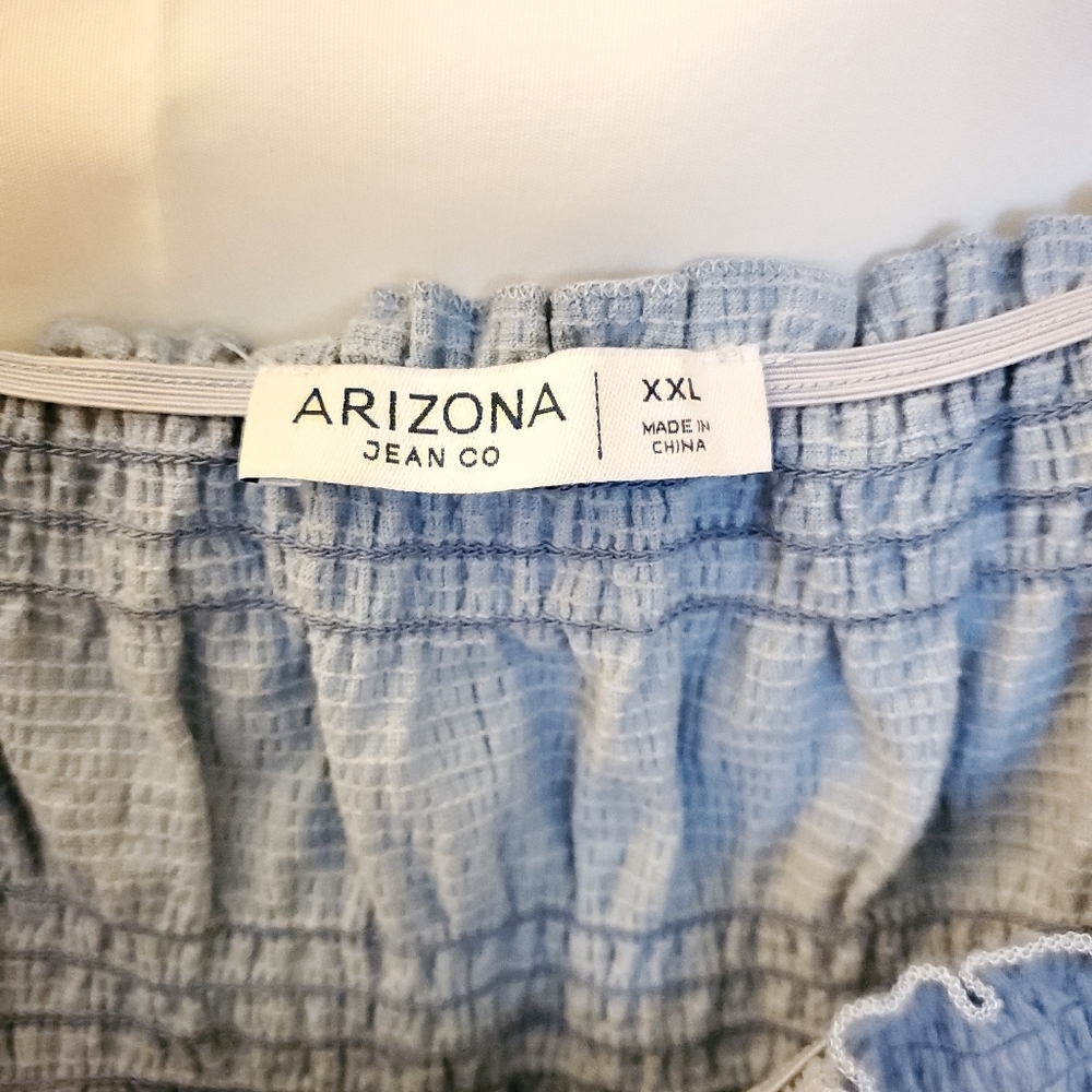 5/$16 💓 Baby Blue Ruffled Crop Top Women's Soft Knit Preppy Trending - Picture 2 of 3